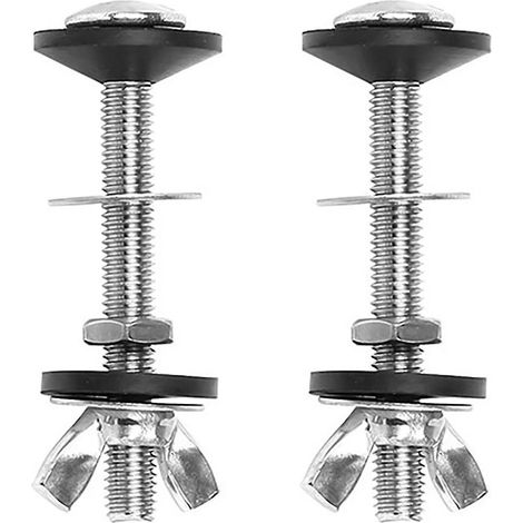 Kit de 2 boulons de fixation pour réservoir de WC, boulons de fixation pour cuvette, fixations en acier inoxydable. (1/5)