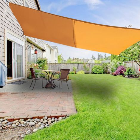 Greenbay Sun Shade Sail Garden Patio Yard Party Sunscreen Awning Canopy 98% UV Block Rectangle Orange 5x4m