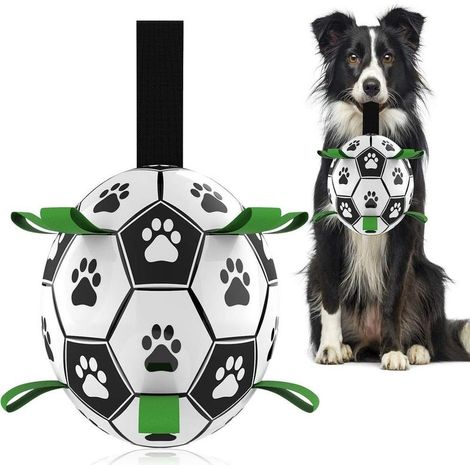Jouet pour chien, ballon de football interactif pour chien avec coussinets antidérapants, balle résistante adaptée aux chiens de petite et moyenne taille. (1/5)