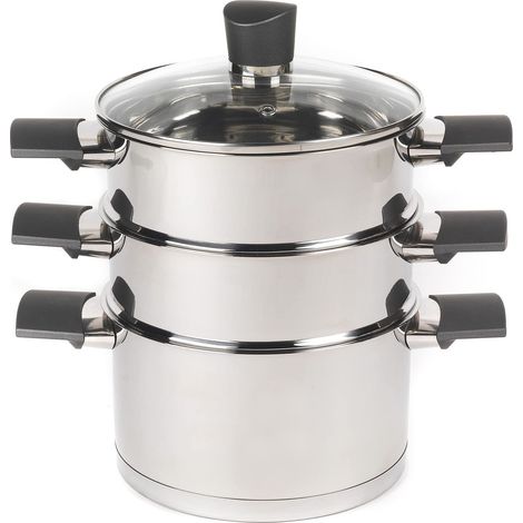Russell Hobbs RH01170EU Excellence Collection 18 cm vaporizzatore per verdure In Acciaio Inox, Con Coperchio, Finitura A Specchio, Compatibile Con Piano Cottura A Induzione, Lavabile In Lavastoviglie (1/5)