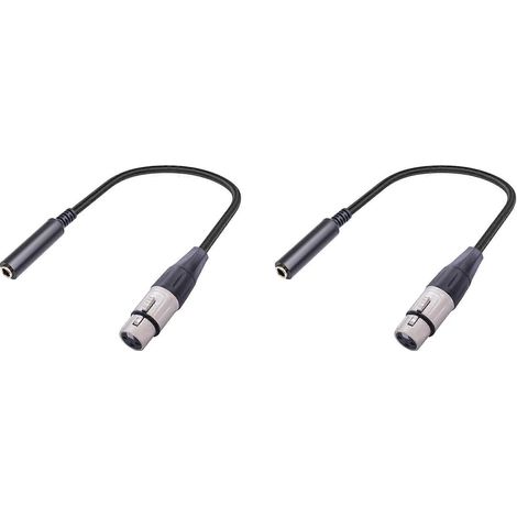 Deux câbles XLR vers jack 6,35 mm, un adaptateur audio stéréo symétrique XLR femelle vers jack 6,35 mm femelle et un câble XLR femelle à 3 broches vers jack 6,35 mm. (1/5)