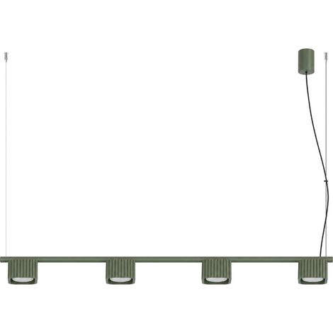 Kronleuchter RIFF 4 olivgrün Aluminium 4xGx53 122cm Sollux (1/5)