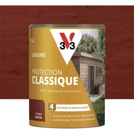 Lasure Protection Classique V33 4 ans Acajou 0,75 L (1/3)