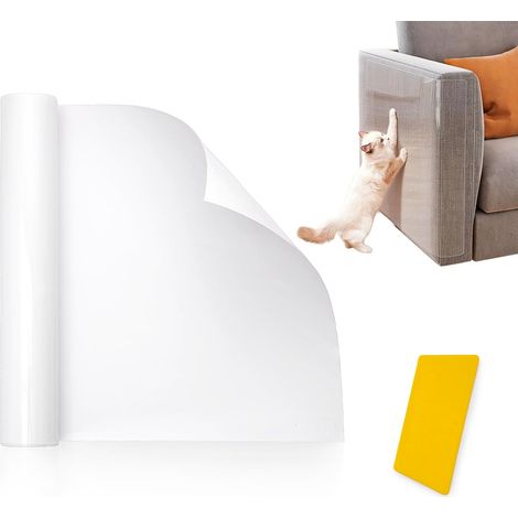 M.J COMFY-LIFE Cat Anti Scratch Tape, Transparent Furniture Protector Sheets, Self-Adhesive Sticky Paws Scratch Deterrent Tape for Sofa, Couch, Carpet, Door, Corner Protection from Cats (20x300cm) (1/5)