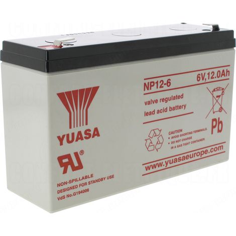 batterie 6 volts 1.2 ah - yuasa np12-6