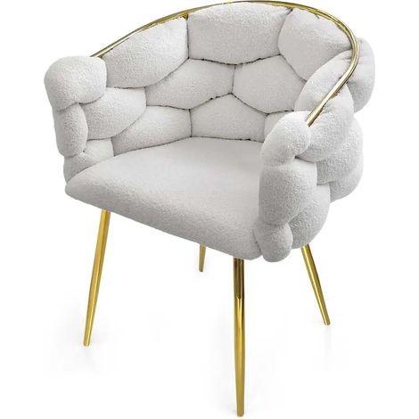 Set aus 2 weißen gepolsterten Sesseln 71x46x82