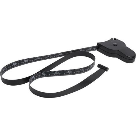Vakuum-Ruban à mesurer rétractable pour le corps, la taille, les hanches, les jambes, 150 cm/60 pouces, noir (1/5)