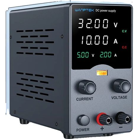 Fuente de alimentación de laboratorio, salida ajustable, protecciones de seguridad, GA3010H 32V 10A (1/2)