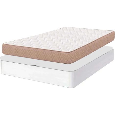 Pack de Descanso 135x190 cm formado por Canapé Sassy y Colchón Maxi Basic en Color Blanco (1/5)
