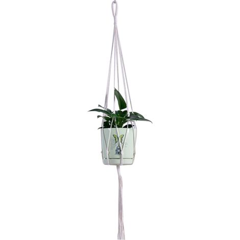 Suspension pour plantes en macramé générique, corde de coton, faite à la main (1/5)