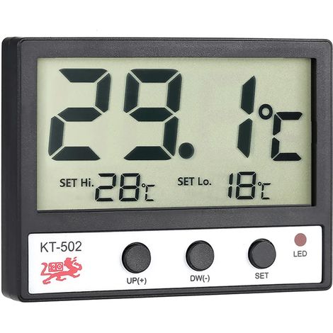 Thermomètre numérique LCD pour aquarium, affichage de la température de l'eau en °C / °F, alarme de température haute/basse. (1/5)