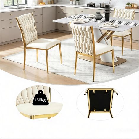 Chaises de cuisine élégantes, chaise de salle à manger, fauteuils de salon à dossier haut (lot de 2 chaises uniquement) (1/5)