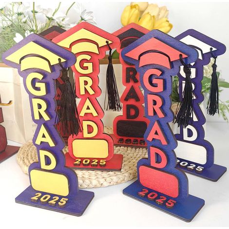 Planche De Diplôme En Bois - Décor De Table Pour Célébration De Diplôme - Format 22,5 x 10 cm - Accessoire Commémoratif Classe De 2026 - 1 Pièce (1/5)