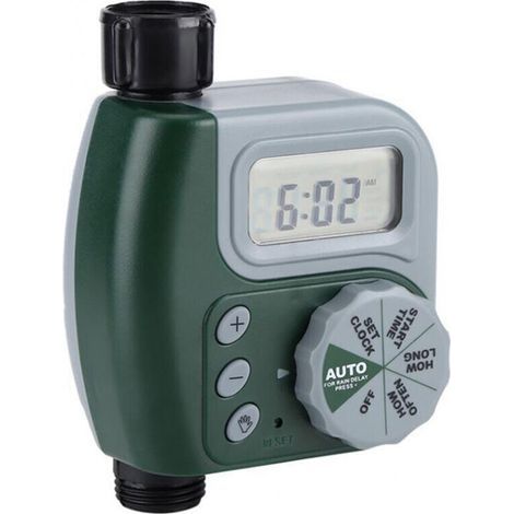 Programmateur d'eau d'irrigation, programmateur électronique d'arrosage automatique pour le jardin Programmateur étanche de robinet à tuyau avec affichage LCD pour les parterres de fleur (1/5)