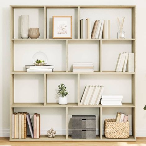 vidaXL Book Cabinet Sonoma Oak 132x29x141,5 cm Engineered Wood (1/5)