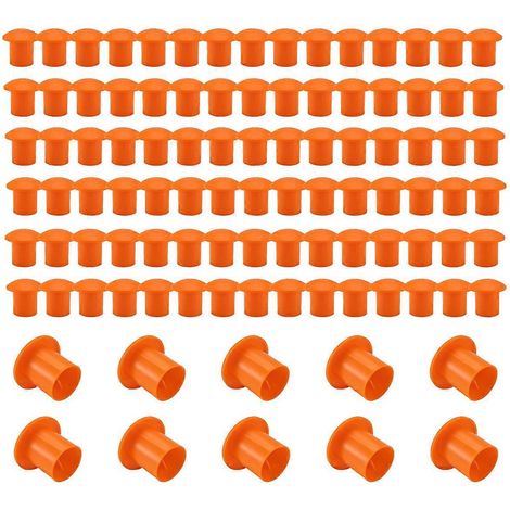 Lot de 100 capuchons de sécurité pour barres d'armature, couleur orange, 6 x 5,5 x 3,8 cm (voir photo). (1/5)