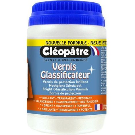 Vernis glassificateur - Brillant - Transparent - Tous supports - Cléopâtre - Pot 250g (1/5)
