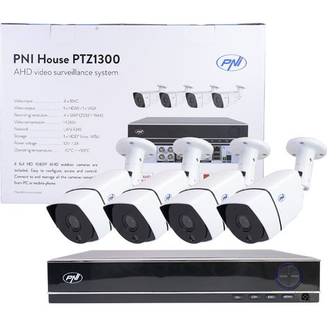 Kit videosorveglianza PNI ptz1300 4 telecamere Full HD (1/5)