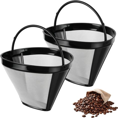 2 Pièces Filtre Café Permanent Réutilisable, 100 Mailles Taille 4 (1/5)