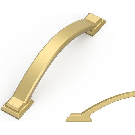 10 Pièces Poignee de Meuble Cuisine Laiton brossé 96mm Alliage de zinc Poignées Meubles avec Vis, pour Bureaux, Tiroirs, Armoires, Placard (1/5)
