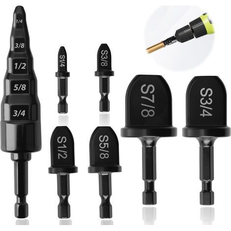 7 ensembles HVAC tube de cuivre enflammage outil de broche de forage, Swaging tube réparation 5 en 1 air conditionné tuyau de cuivre Expander enflammage Swaging jeu de forage (1/5)