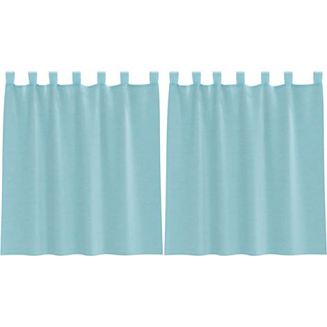 Maison Exclusive - Voile Vorhänge mit Schlaufen 2 Stk. Türkis 140