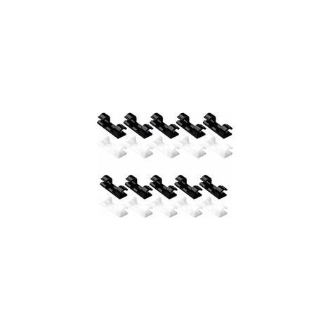 Fascette, clip e fermacavi autoadesivi per organizzare i cavi elettrici, supporti per TV/caricabatterie/auto/ufficio, confezione da 20 - AquaForge (1/5)