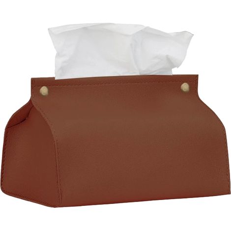 Boîte à mouchoirs de voiture, sac à mouchoirs en cuir PU de style européen, étui à mouchoirs anti-poussière pour la maison