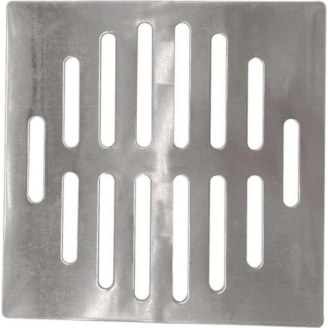 Bouchon de bonde en acier inoxydable Ulisem, carré, 15 cm, 14 trous, argenté (1/4)