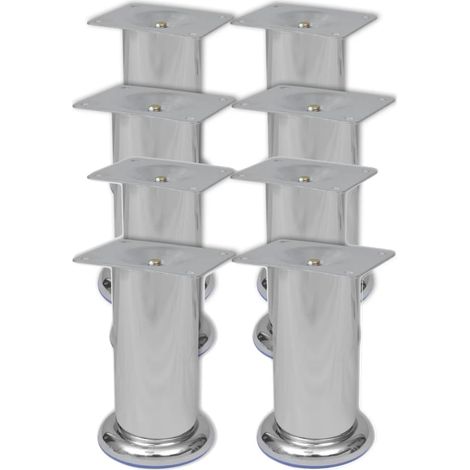 Runde Sofabeine 8 Stk. Chrom 120 mm