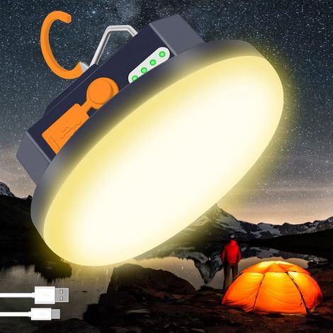 Lampe de camping portable, lampe de tente rechargeable USB 4800 mAh avec base magnétique, IP65 4 modes d'éclairage (1/5)