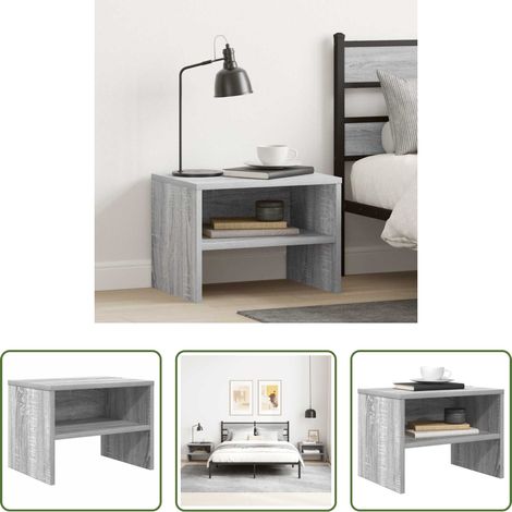 Bois d'ingénierie -  Table de chevet Sonoma gris 40x30x30 cm Bois d'ingénierie (1/5)