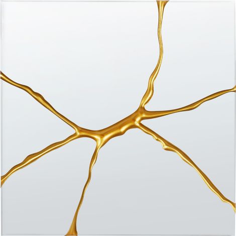 Espejo de pared de estilo moderno en color dorado 80 x 80 cm Coole
