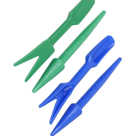 Kit Outils Jardinage 2 Sets - Plastique Robuste - Plantoir et Repiqueur - Semis et Boutures Délicats - Serre et Extérieur - 15 cm Couleur Aléatoire (1/5)