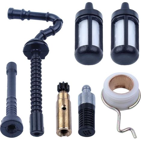 Ensemble de pompe péristaltique pour ligne de filtre à mazout avec engrenage à vis sans fin pour pièces de tronçonneuse Stihl Ms250 Ms230 Ms210 025 023 021, 1123 358 7702, 1123 647 9400, 1123 640 7102 (1/5)