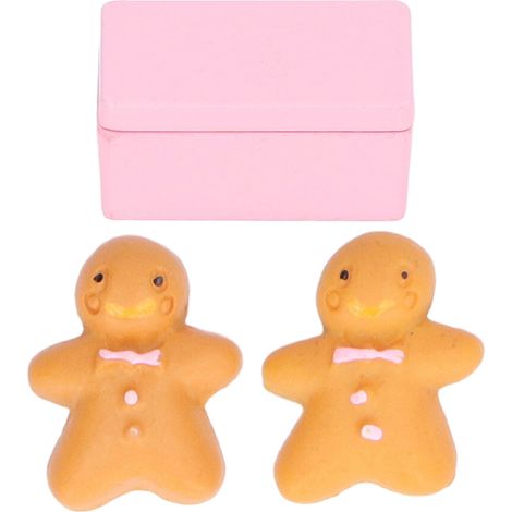 Miniature boîte de biscuits rose pour maison de poupée échelle 1:12, modèle de biscuits réaliste, lot de cookies simulés pour décoration miniature. (1/5)