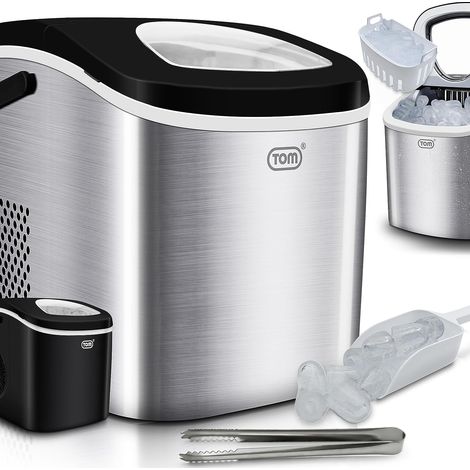 Machine à glaçons Argent Appareil préparation de glace 12 kg/24 h réservoir 1,3L LED Inclus panier et pelle à glace (1/5)