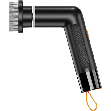 Brosse électrique rotative, autonettoyante électrique avec têtes de brosse interchangeables, noire, pour baignoire, sol, carrelage, plaque de cuisson, vitres et évier. (1/5)