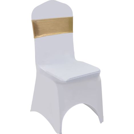 25 sangles de chaise extensibles avec boucle diamant, dorées