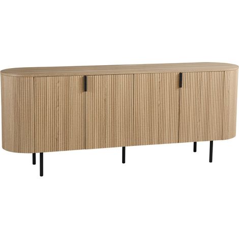 Buffet VAGOS – Coloris rovere naturale – 4 porte – 200 cm – Grande credenza moderna – Ampio spazio di conservazione