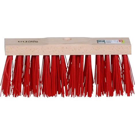 Siena Garden – Balai de rue Elaston – Tête en hêtre, poils rouges, 32 cm