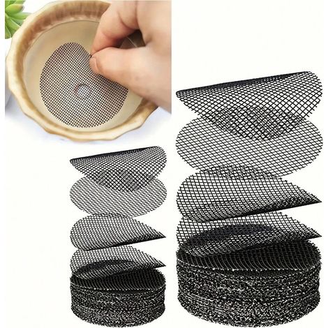 50 tampons en maille pour trous de pot de fleurs, écrans ronds pour trous de drainage, empêchent la perte de terre, tapis de grille de fond pour pot de bonsaï, fournitures de jardinage, 4,5 cm (1,8 po (1/5)