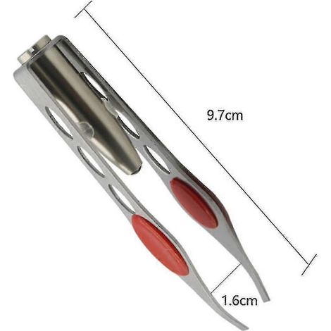 Pince à épiler professionnelle en acier inoxydable avec éclairage LED pour sourcils