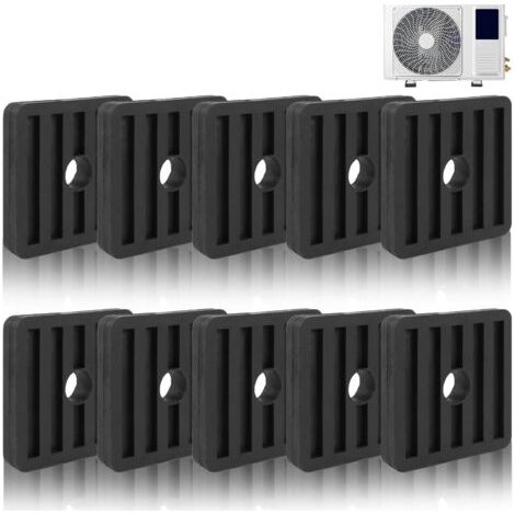 BUNTHAUS 10PCS 50x50x10mm Support Anti Chocs Support Anti Dérapant En Caoutchouc Pour Climatiseur Coussin De Choc Pour Climatisation Pieds Anti Vibrations Pour Climatisation Pour Condenseur De Climati (1/5)