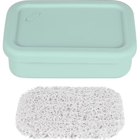 Porte-savon de voyage compact, silicone anti-fuite, couche de drainage et couvercle, pour camping, sport, dortoir et salle de bain. (1/5)