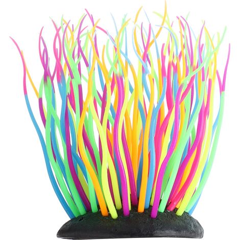 Anémone de mer artificielle en silicone souple, imitation lumineuse, pour la décoration d'aquarium. (1/5)