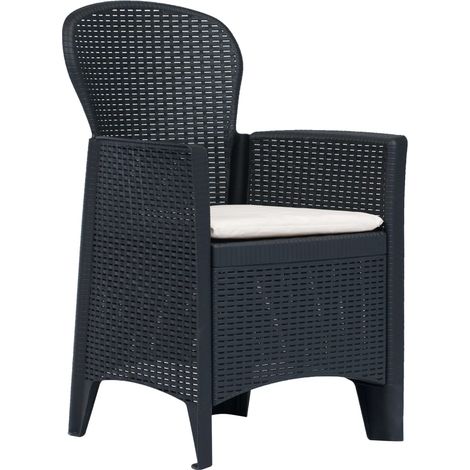 Maison Exclusive - Set Pranzo da Giardino 5 pz in Plastica Antracite Stile Rattan