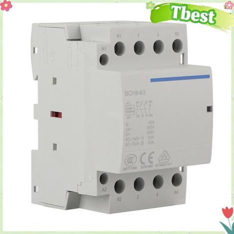 Tbest contacteur AC domestique sur Rail Contacteur AC domestique 4P 63A 24V/230V 50/60Hz 2NO2NC (230VAC) bricolage clef (1/5)