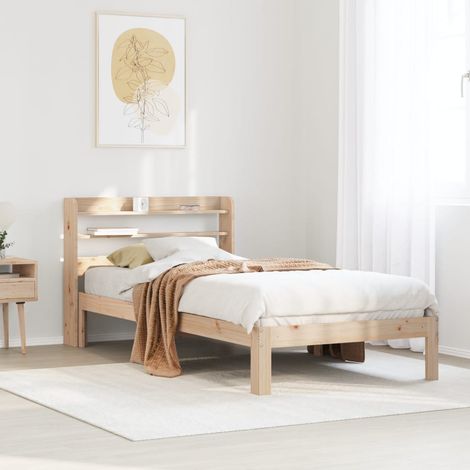 Estructura de cama con cabecero madera maciza pino 90x190 cm vidaXL (1/5)