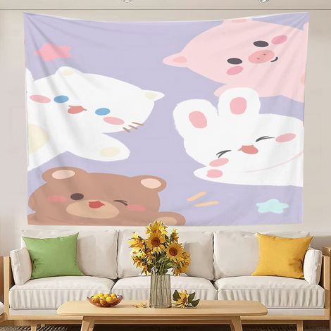 Tapisserie colorée pour fond de chambre à coucher 100x75cm (1/5)